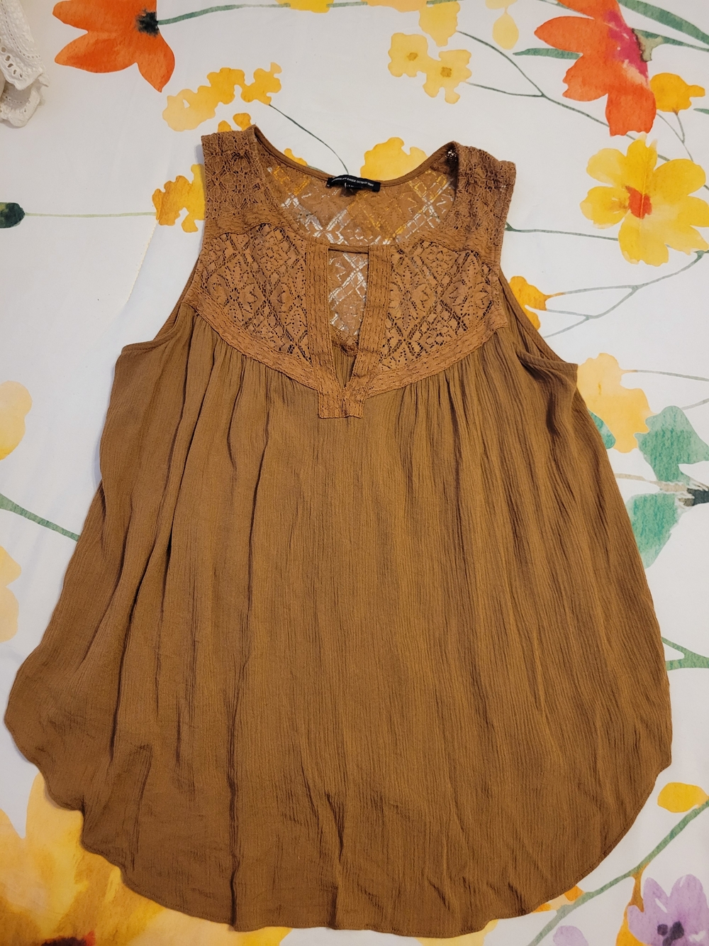 American Eagle Outfitters Brown Lace Top